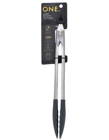 Large Silicone Tip Tongs 30cm in Black