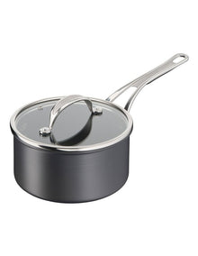 Cooks Classic Hard Anodised Induction Saucepan with Lid 18cm in Coal Grey