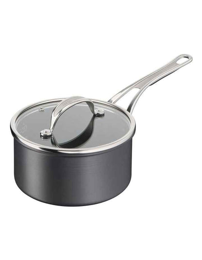 Cooks Classic Hard Anodised Induction Saucepan with Lid 18cm in Coal Grey