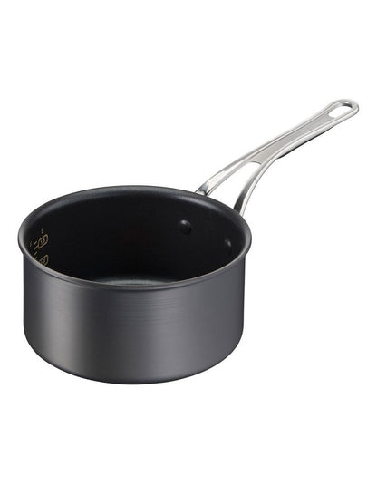 Cooks Classic Hard Anodised Induction Saucepan with Lid 18cm in Coal Grey