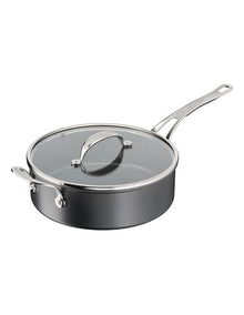 Cooks Classic Hard Anodised Induction Saute Pan with Lid 26cm in Coal Grey