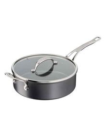 Cooks Classic Hard Anodised Induction Saute Pan with Lid 26cm in Coal Grey