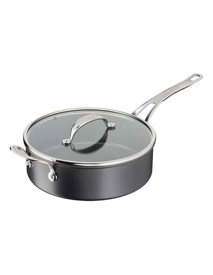 Cooks Classic Hard Anodised Induction Saute Pan with Lid 26cm in Coal Grey