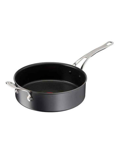 Cooks Classic Hard Anodised Induction Saute Pan with Lid 26cm in Coal Grey