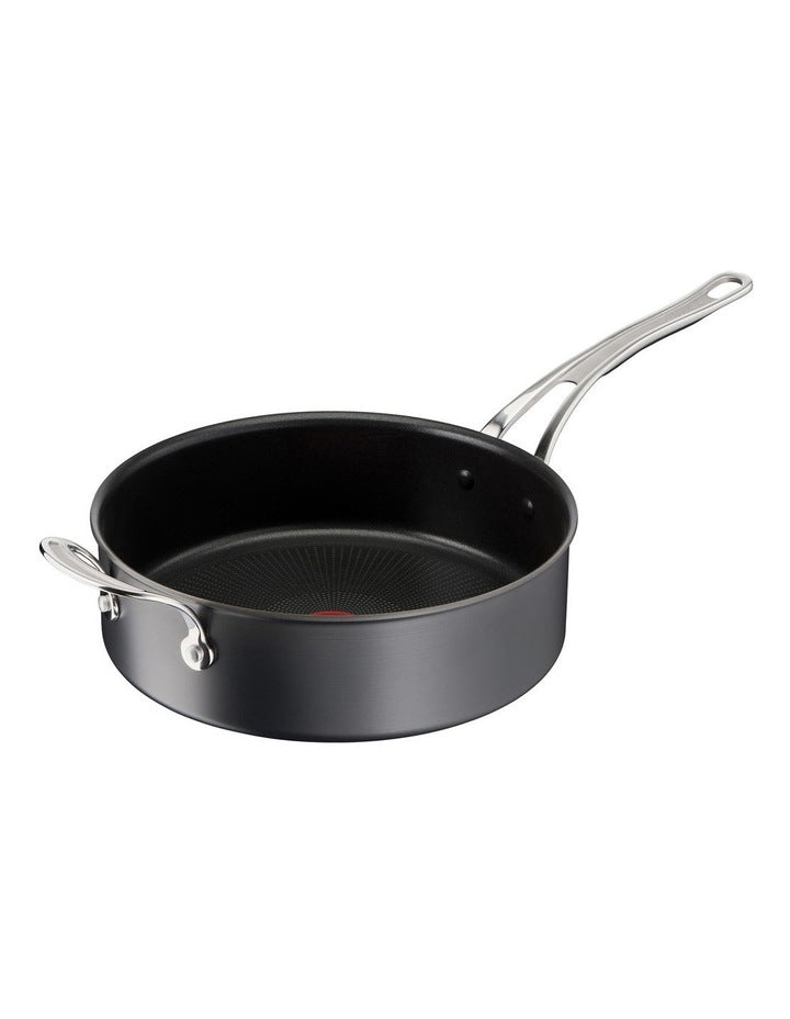 Cooks Classic Hard Anodised Induction Saute Pan with Lid 26cm in Coal Grey
