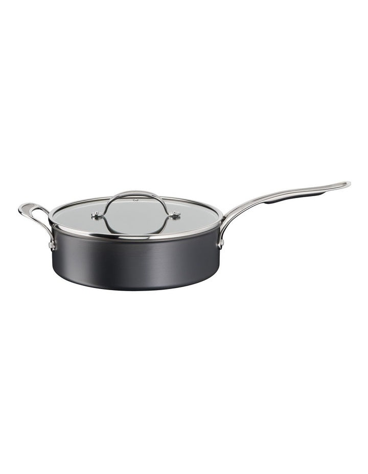 Cooks Classic Hard Anodised Induction Saute Pan with Lid 26cm in Coal Grey