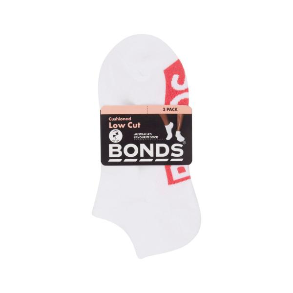 BONDS WOMENS LOGO LOW CUT 3 PK  SIZE 3-8