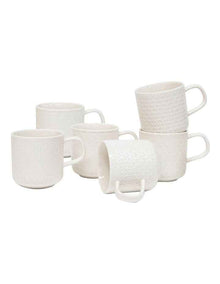 Embossed Mug Set 300ml 6 Piece