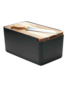 Hudson Bread Bin With Cutting Board in Black