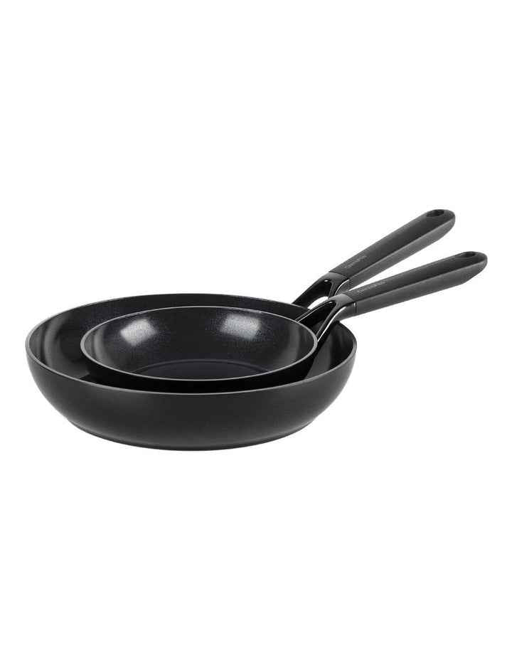 SmartShape 20/28cm 2pc Frypan Set Black PFAS-free ceramic non-stick