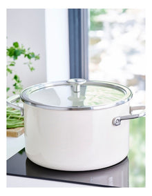 Artisan Steel Core Enamel Covered Casserole 24cm/6L in Almond Cream