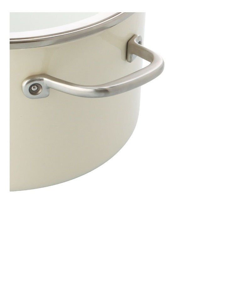 Artisan Steel Core Enamel Covered Casserole 24cm/6L in Almond Cream