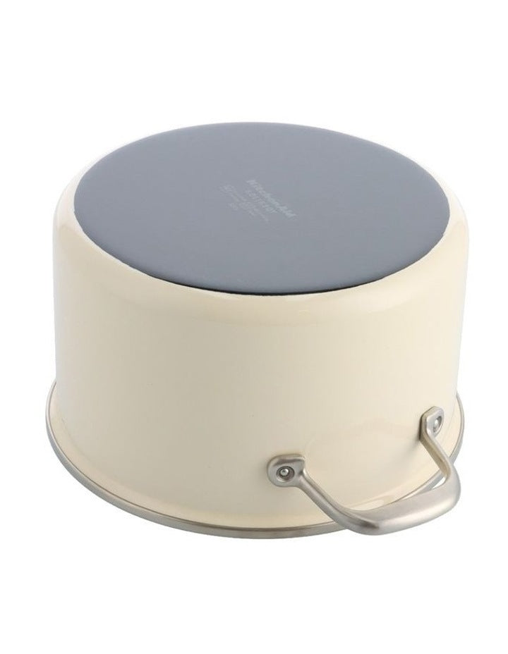 Artisan Steel Core Enamel Covered Casserole 24cm/6L in Almond Cream