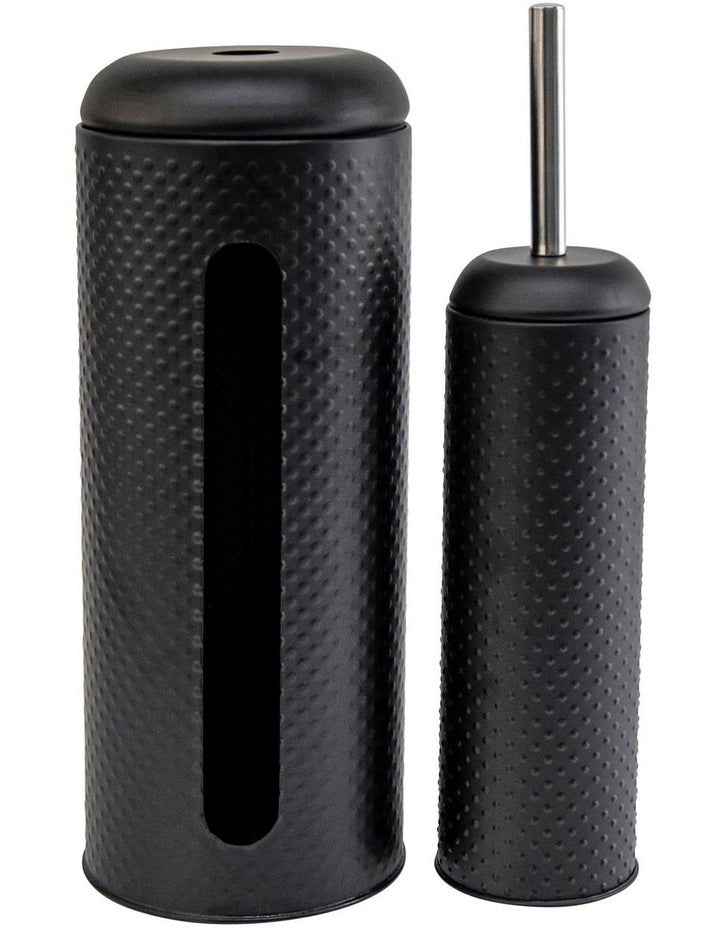 Spot Toilet Brush And Roll Holder in Black