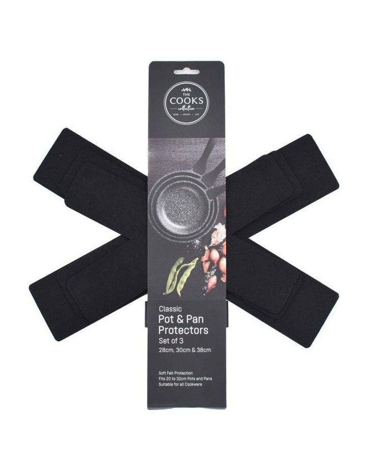 Pot and Pan Protectors Set of 3 in Black