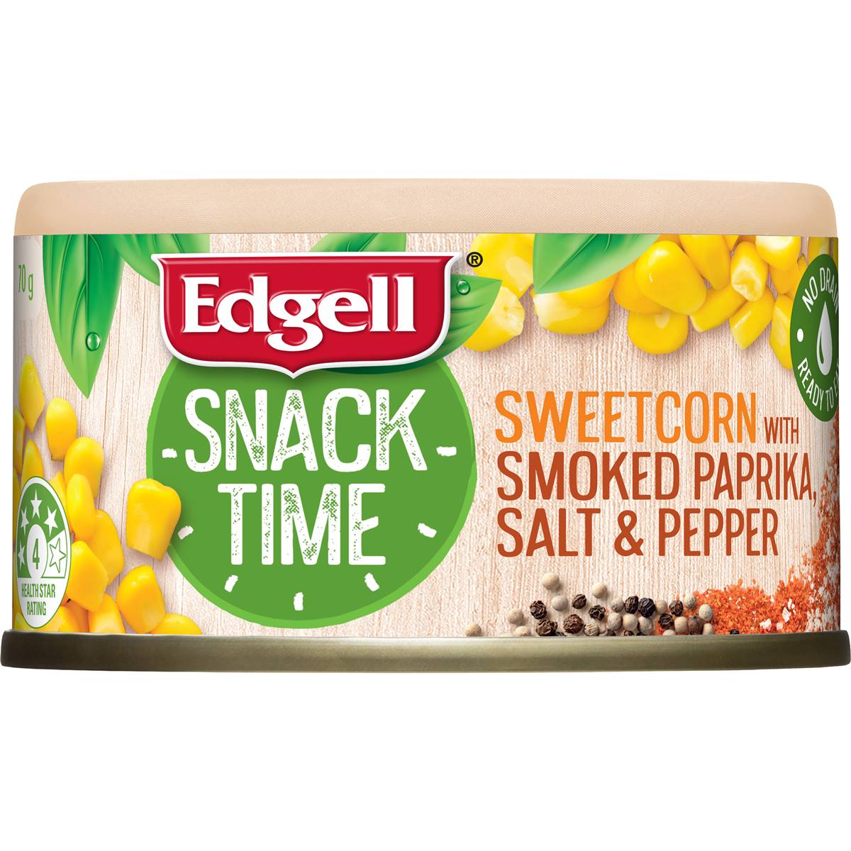 Edgell Snack Time Sweet Corn With Smoked Paprika Salt & Pepper 70g