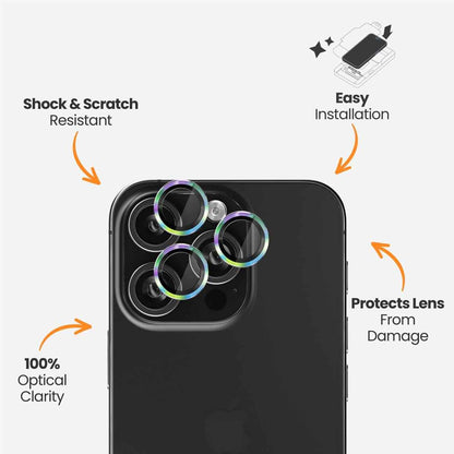 EFM Camera Lens Screen Armour for iPhone 16 Pro/16 Pro Max (Rainbow)
