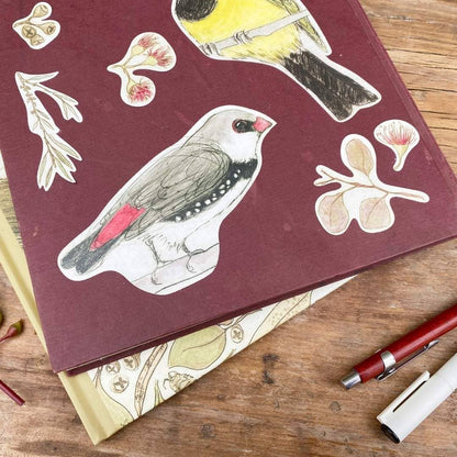 Bridget Farmer Printmaker Australian Bush Sticker Sheet A5 Art and craft for kids Retired
