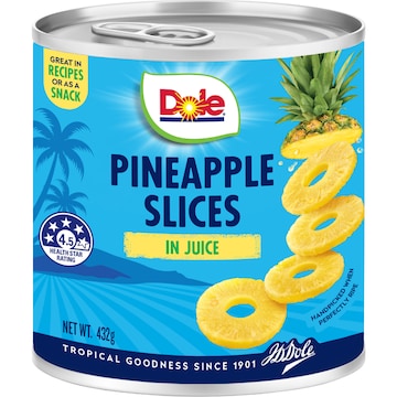 Dole Pineapple Premium Tropical Slices In Juice 432g