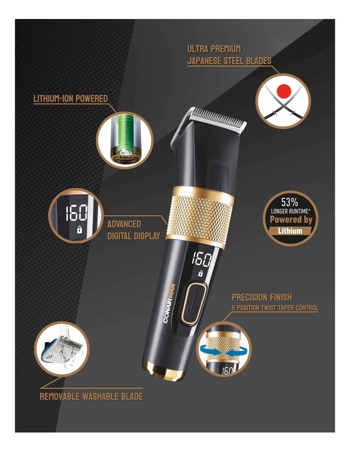 The XPERT Clip Hair Clipper Kit In Blue/Gold Vsm990A