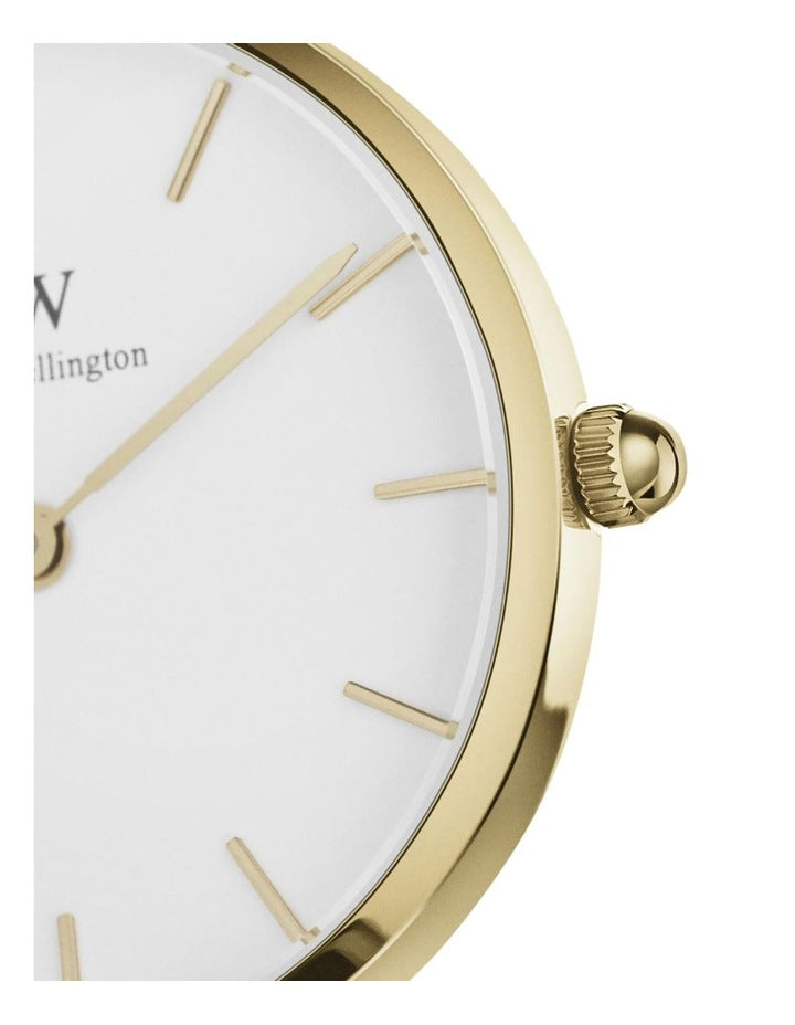 Petite 32 Evergold White Dial Stainless Steel Quartz Watch in Gold