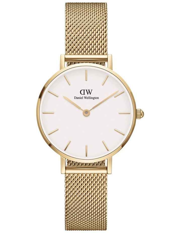 Petite 28 Evergold White Dial Stainless Steel Quartz Watch in Gold
