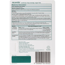 Nicorette Quit Smoking Regular Strength Nicotine Lozenge Icy Mint 20 pack