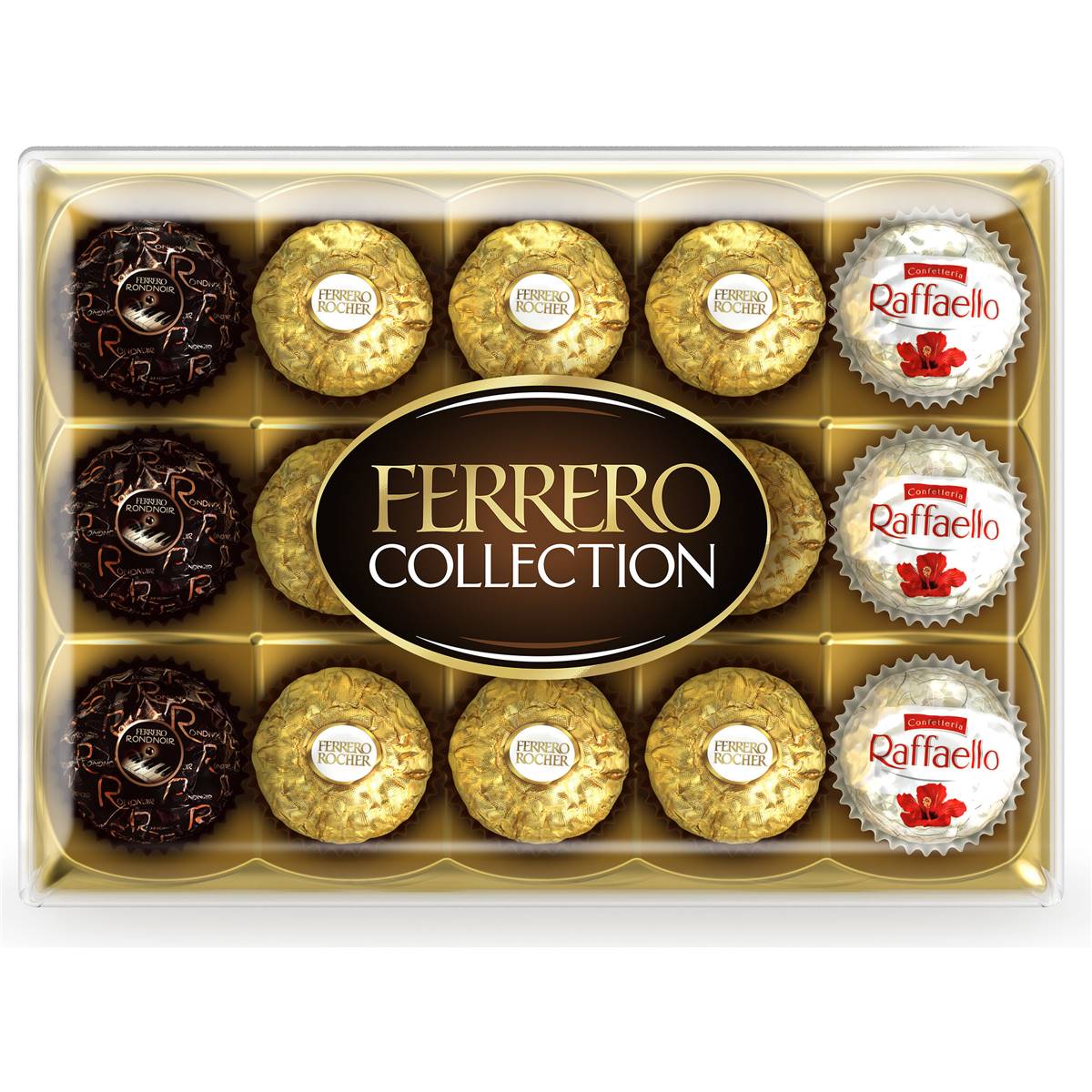Ferrero Collection Rocher Raffaello Rondnoir Chocolate Gift Box 15 Pack