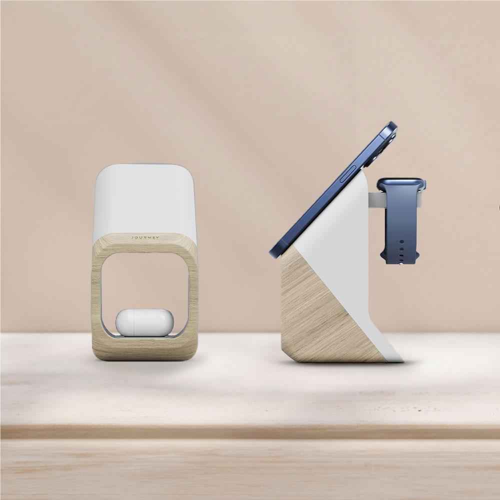 Journey Nova 3-in-1 Wireless Qi2 Charge Station (Timber)