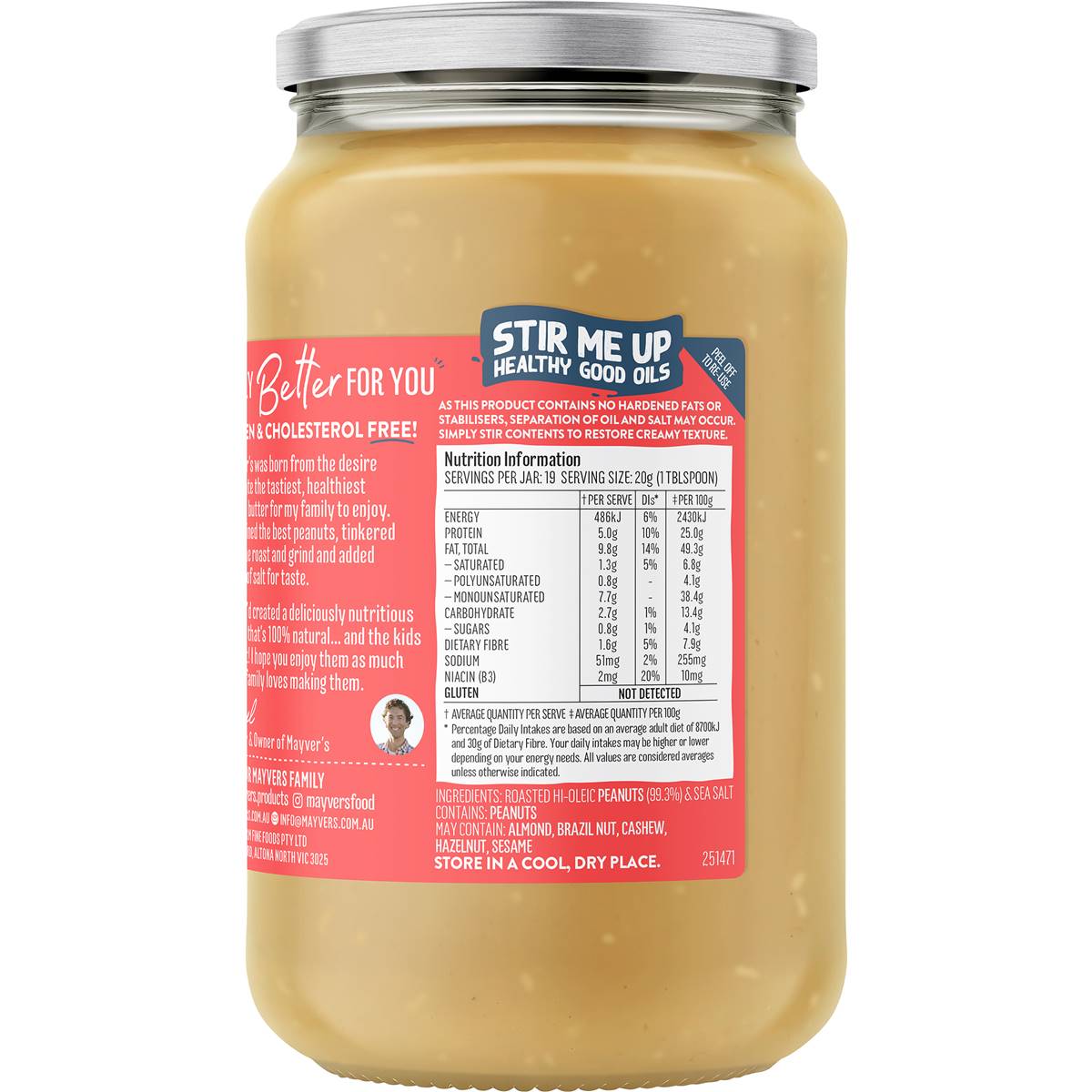 Mayver's Crunchy Peanut Butter 375g