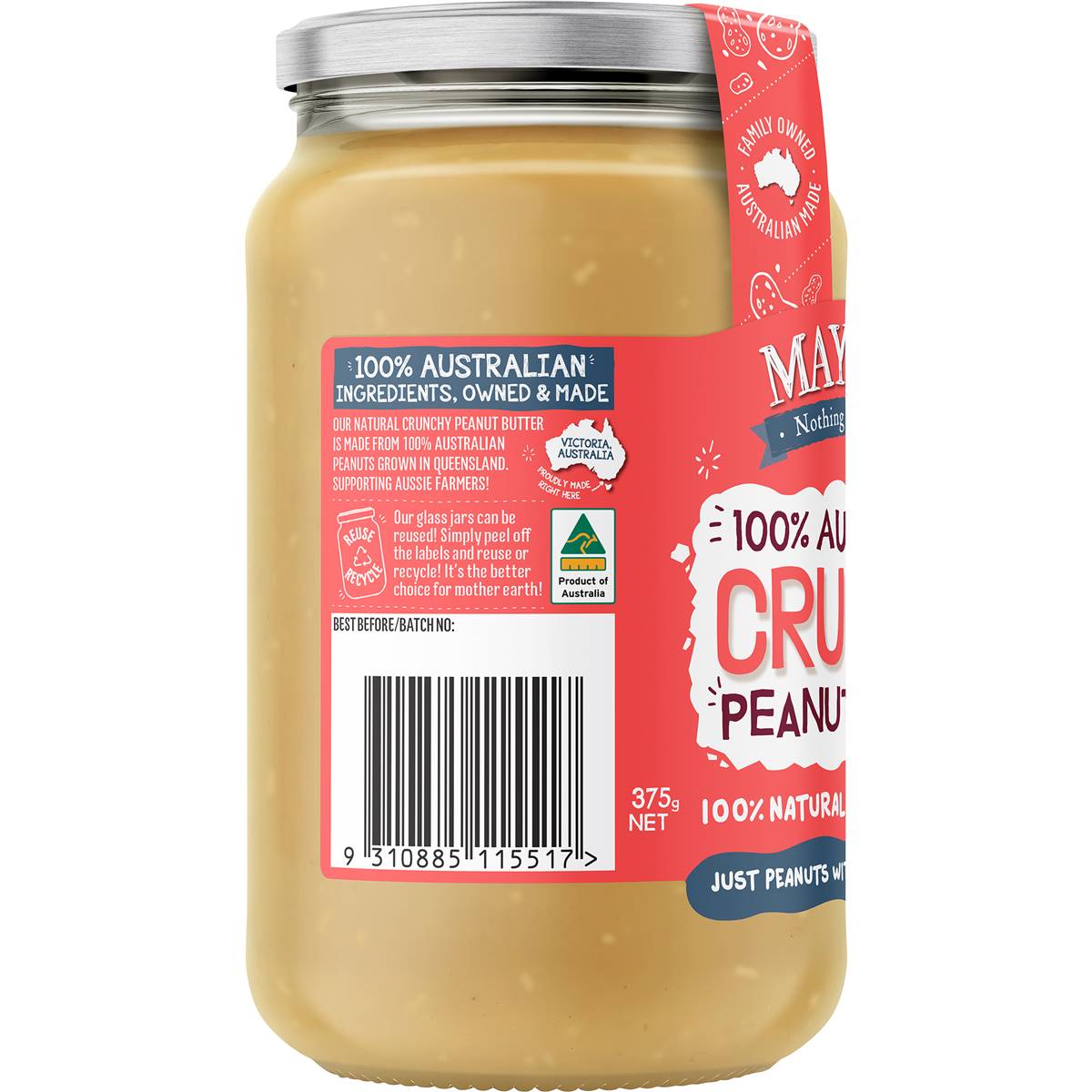 Mayver's Crunchy Peanut Butter 375g