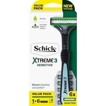 Schick Xtreme 3 Sensitive Hybrid Razor & 6 Cartridges each