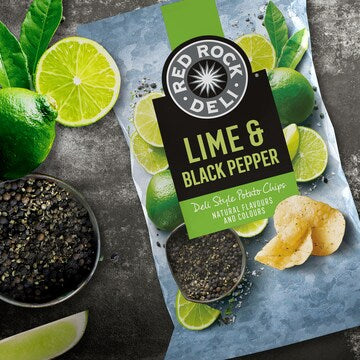 Red Rock Deli Potato Chips Share Pack Lime & Pepper 165g