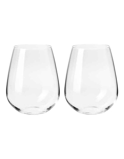 Duet Stemless Wine Glass 500ml Set of 2 Gift Boxed