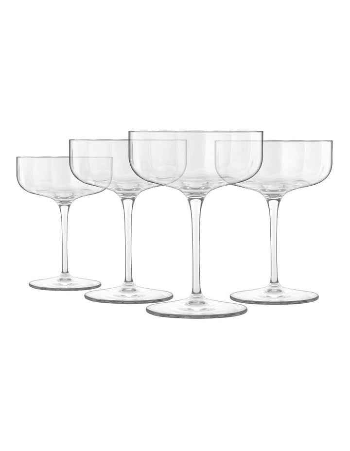 Jazz Cocktail Coupe Glass Set of 4 in Clear