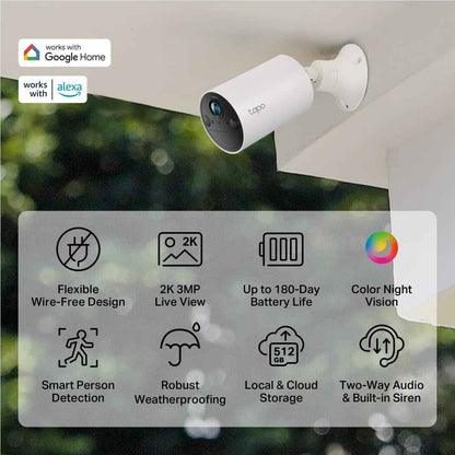 TP-Link Tapo 2K 3MP Smart Wire-Free Security Camera