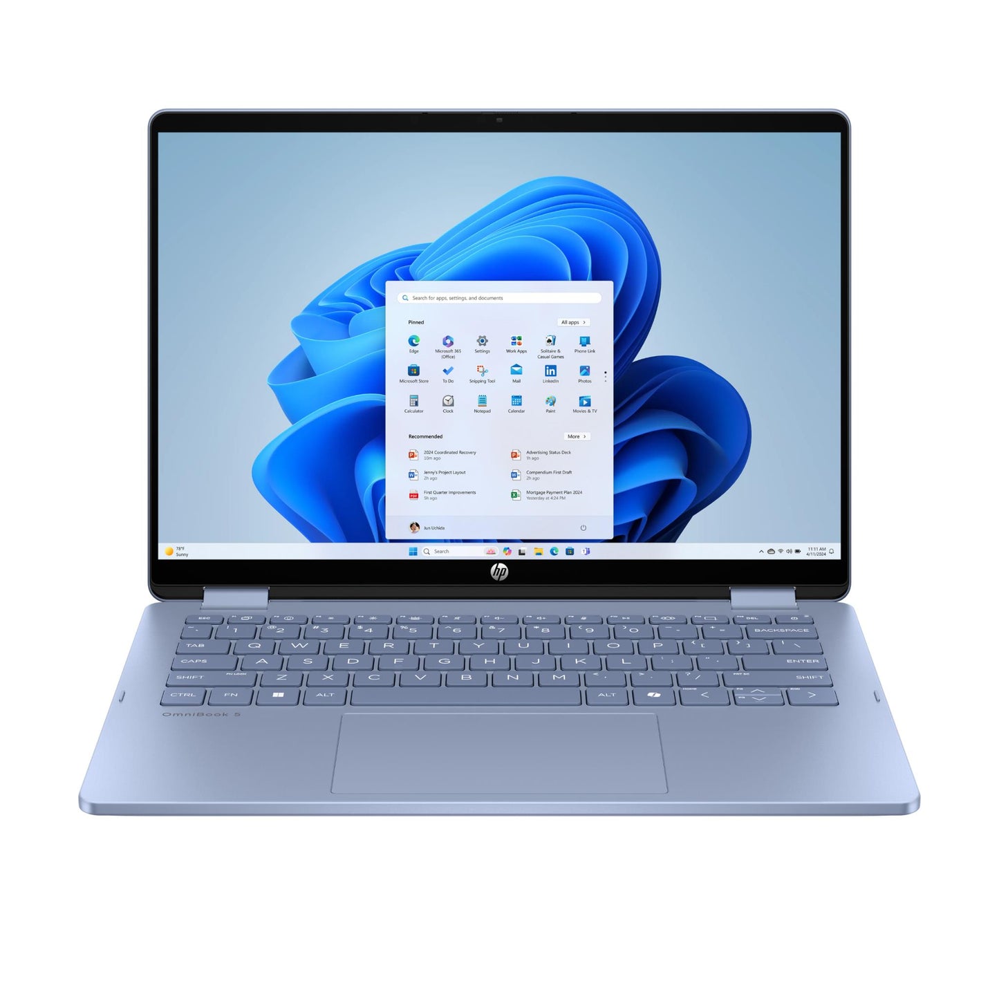 HP OmniBook 5 Flip 14" 2K 2-in-1 Laptop (Intel Core i5)[Blue/256GB]