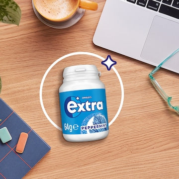 Extra Peppermint Sugar Free Chewing Gum Bottle 64g