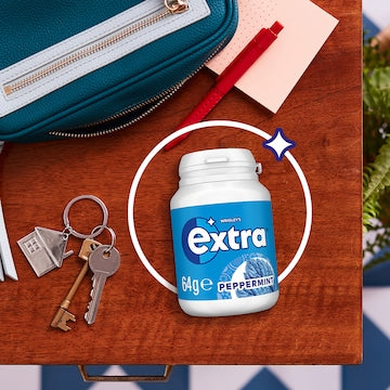 Extra Peppermint Sugar Free Chewing Gum Bottle 64g