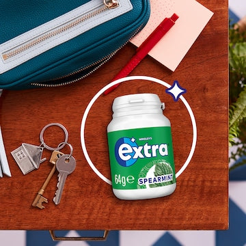 Extra Spearmint Sugar Free Chewing Gum Bottle 64g