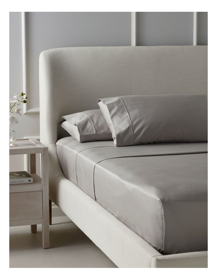 Finest Cotton 1000TC Sheet Set Super King Size in Silver