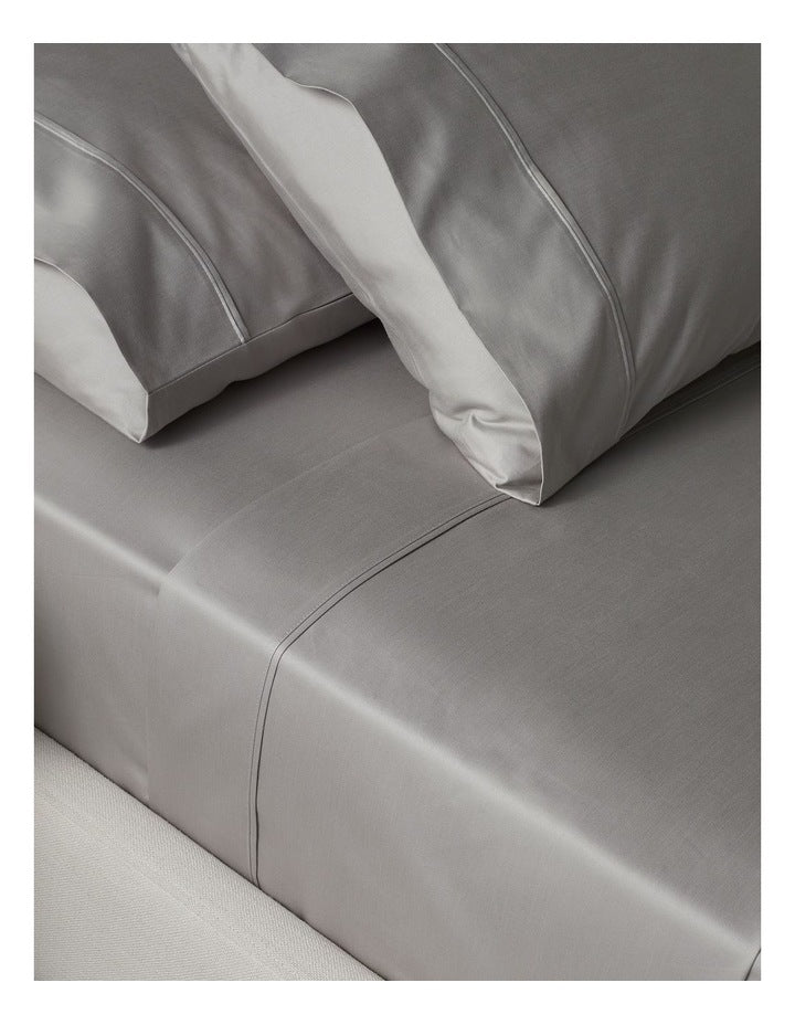 Finest Cotton 1000TC Sheet Set Super King Size in Silver