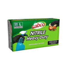 SABCO NITRILE HEAVY DUTY DISPOSABLE GLOVES LGE 100 PACK