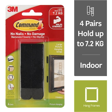 3M Command Picture Hanging Strips Large Black each