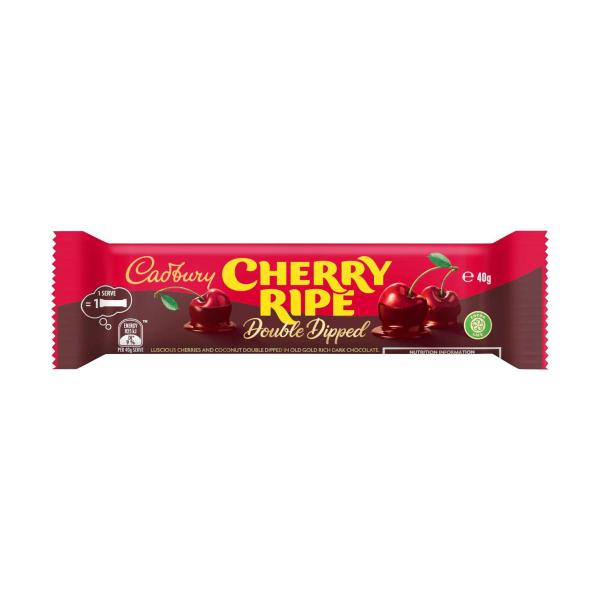 CADBURY CHERRY RIPE DOUBLE DIP CHOCOLATE BAR 40G