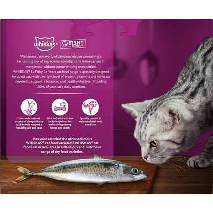 Whiskas So Fishy 1+ Years Wet Cat Food Seafood In Jelly 85g x 12 pack