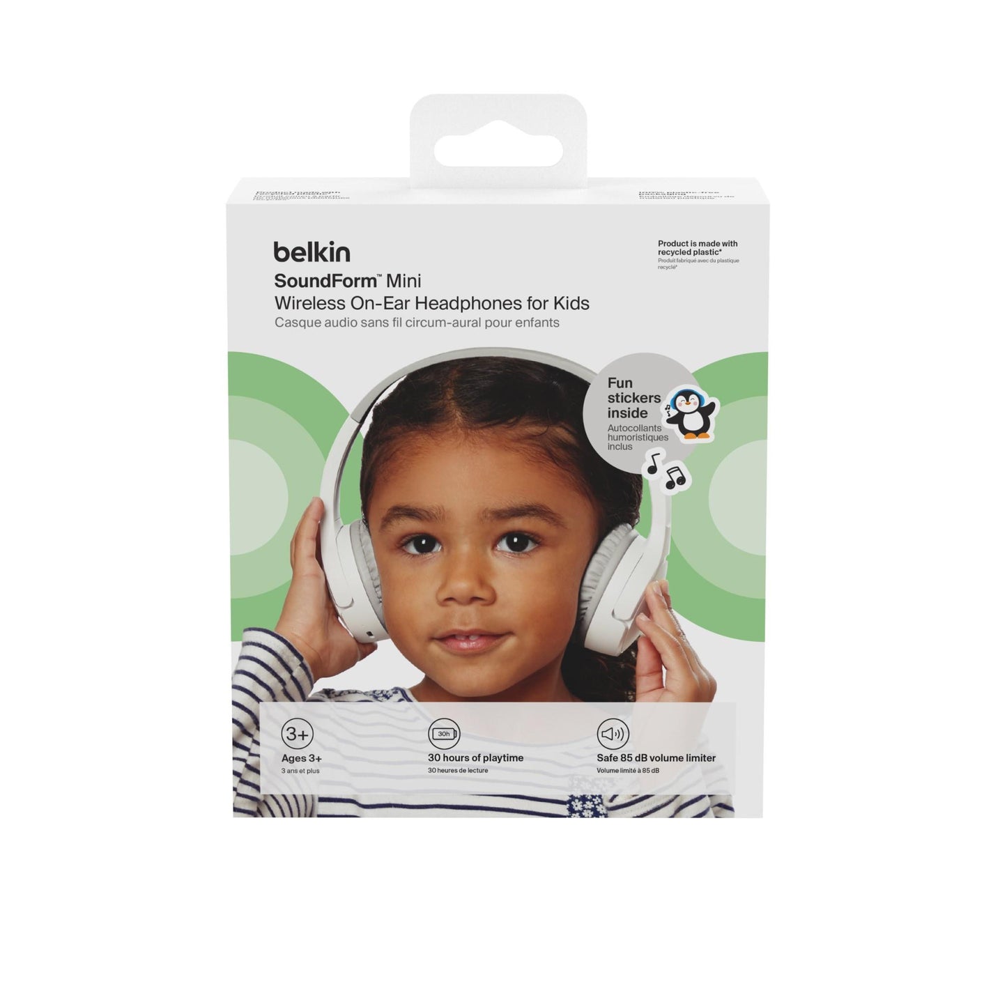 Belkin SoundForm Mini 2 Wireless On-Ear Kids Headphones (White)
