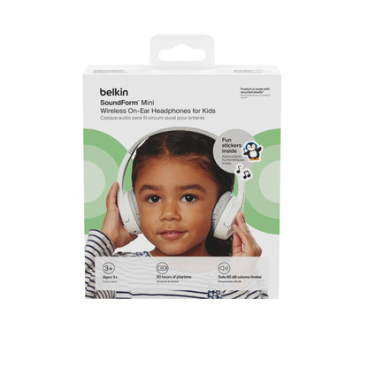 Belkin SoundForm Mini 2 Wireless On-Ear Kids Headphones (White)
