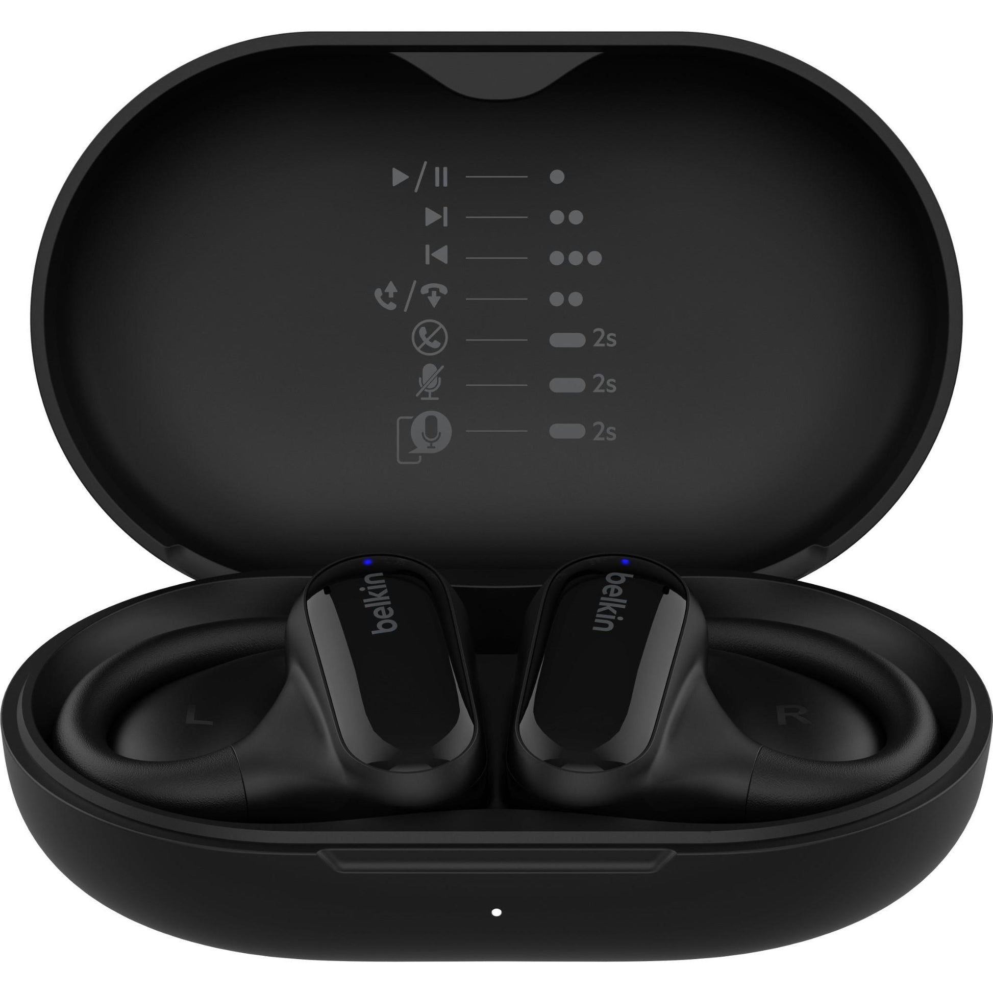 Belkin SoundForm ClearFit Open Ear True Wireless Headphones (Black)