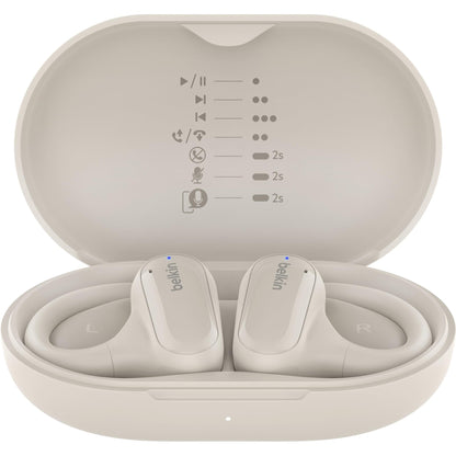 Belkin SoundForm ClearFit Open Ear True Wireless Headphones (Sand)